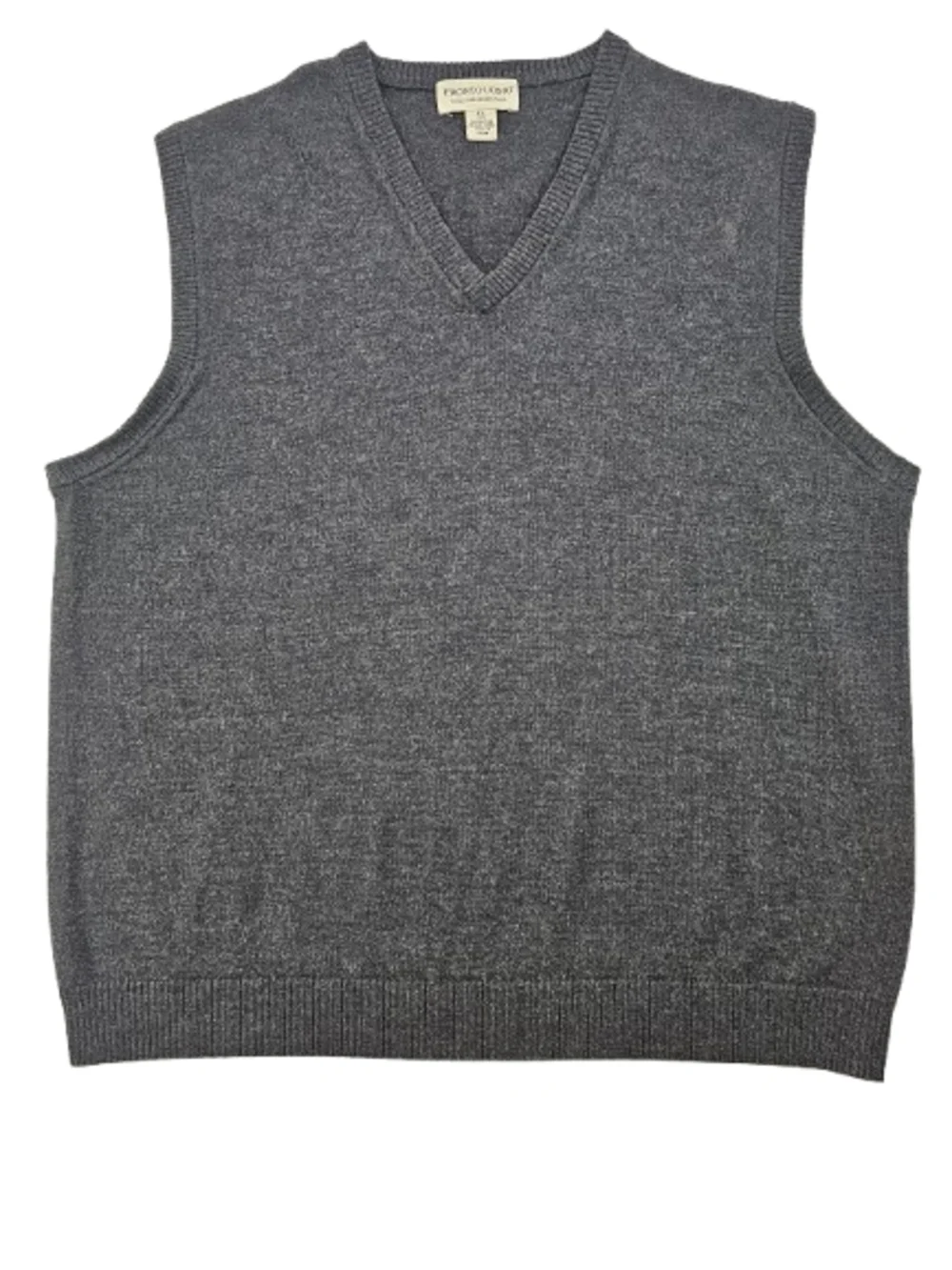 Pronto Uomo V Neck Sweater Vest Extra‎ Fine Merino Wool Mens XLarge Dark Grey